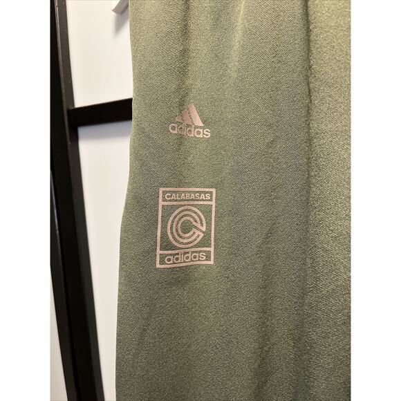 Adidas Yeezy Calabasas Track Pant Mens Small Three Stripe Green Stretch Kanye - Picture 2 of 10